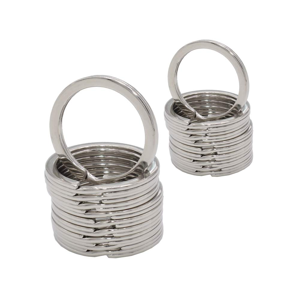 Leen4You Key Rings Metal Split Rings Flat Keyrings Keychain Ring Hoop for Car Home Keys -Pack of 20 (25mm)
