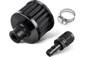 CNRAQR 9mm Fuel Cell Breather/Vent Air Filter 6AN Female Fitting Kit