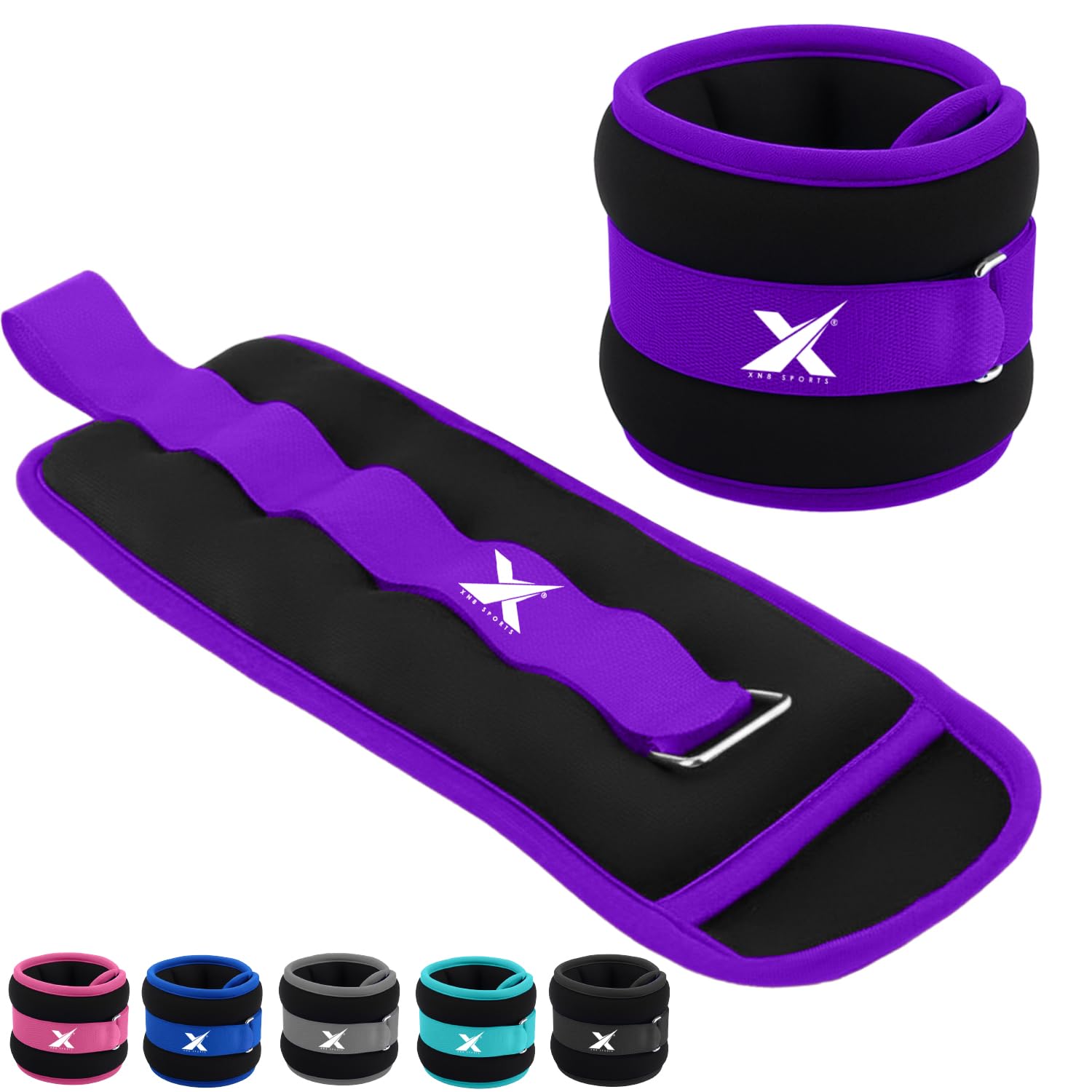 Xn8 Neoprene Ankle Weights With Strap, Pair of (0.5kg,1kg,1.5kg,2kg,2.5kg,3kg) Leg Weights, Wrist Weights, Arm Weights for Home Fitness, Strength Training, Running, Walking, Gym, Workout, Aerobics
