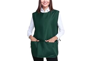 BOHARERS Unisex Smock Apron Cobbler Apron with Side Ties and 3 Pockets Apron for Work Kitchen