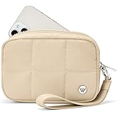 WESTBRONCO Puffer Wristlet Wallets for Women RFID Nylon Wallet with Zipper Quilted Purse for Travel Credit Card Holder Phone