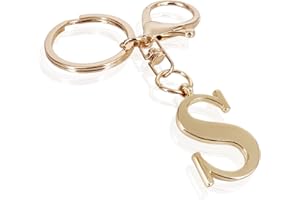 LAXPICOL Gold Letter A-Z Keychain for Women Bag Charms Purse Charms For Handbags Metal Alphabet Initial Letter Keychain