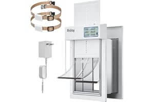 AIDAY Automatic Dog Door with Collar Sensors, Meduim Smart Pet Door for Wall, Custom Scheduling & Anti-Pinch, Fits Meduim Dogs up to 40 lbs (M)