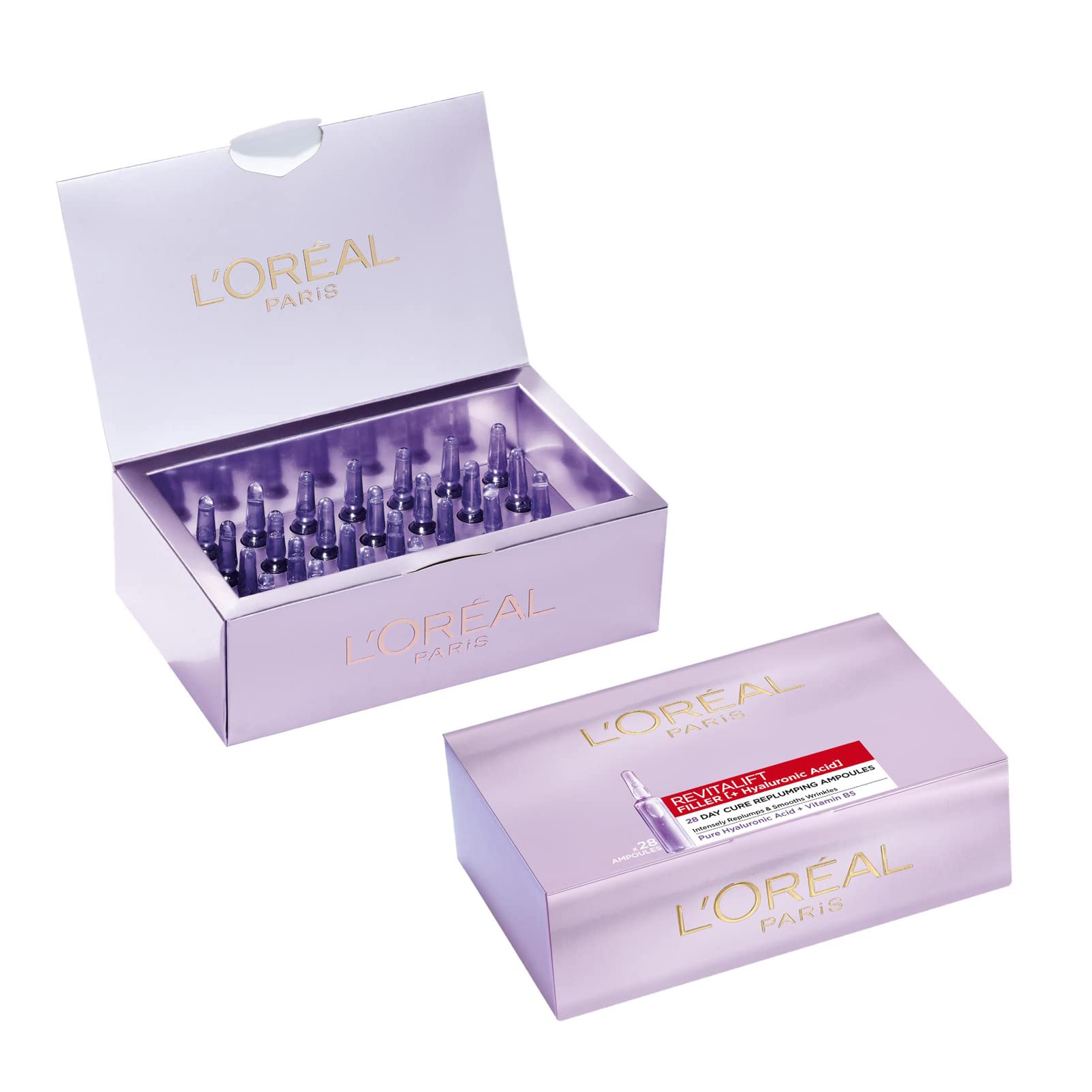 L'Oreal Paris Revitalift Filler Replumping Hyaluronic Acid Ampoules, 28-Day Bumper Pack,Treatment To visibly Smooth, Replump Skin & Reduce Fine Lines, 28 x 1.3ml