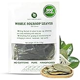Soursop Graviola Leaf Tea - up to 350 Dried Whole Leaves, 5.5 oz, Handpicked Hoja De Guanabana, Vitamin & Fiber, Re-Steep Herbal Detox Tea for Relax & Refresh, Makes 100+ Cups