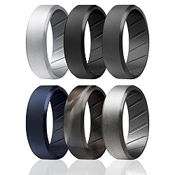 ROQ Silicone Wedding Rings for Men - Breathable