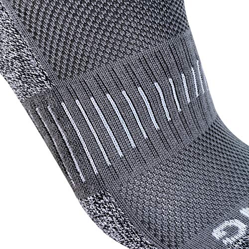 BERING Men's Performance Athletic Ankle Running Socks, Grey, Size 912