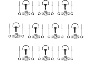 MOTO4U Motorcycle Race Fasteners Quick Release D-Ring 1/4 Turn Race Fairing Fasteners Rivet Type B 17mm (10 Pack) Dark Black