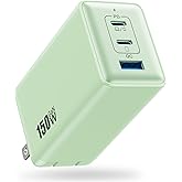 150W USB C Charger Block,GaN III Compact Foldable Wall Charger 3 Port Fast Charging Station,PD QC PPS Portable USB C Hub 100W Laptop Adapter for MacBook Pro/Air,iPad,iPhone 17/Pro,Galaxy S24,Dell etc