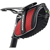 ROCKBROS Bike Seat Bag, Bicycle Saddle Bag Under Seat 3D Shell Cycling Seat Pack for Mountain Road Bikes Black