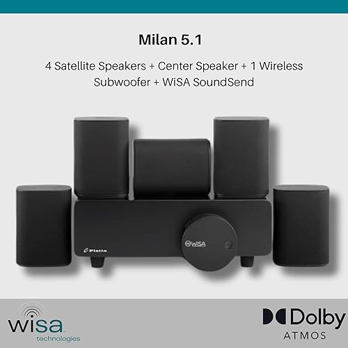 Platin Milan Surround Sound Speaker System Wireless Home Theater  System for Smart TVs WiSA Certified