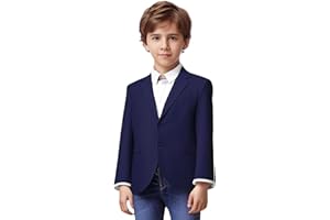 YANLU Toddler Kids Boys Blazer Slim Suit Coat Formal Classic Suits Casual Dresswear Royal Blue Sport Coat Business Jacket for Boy
