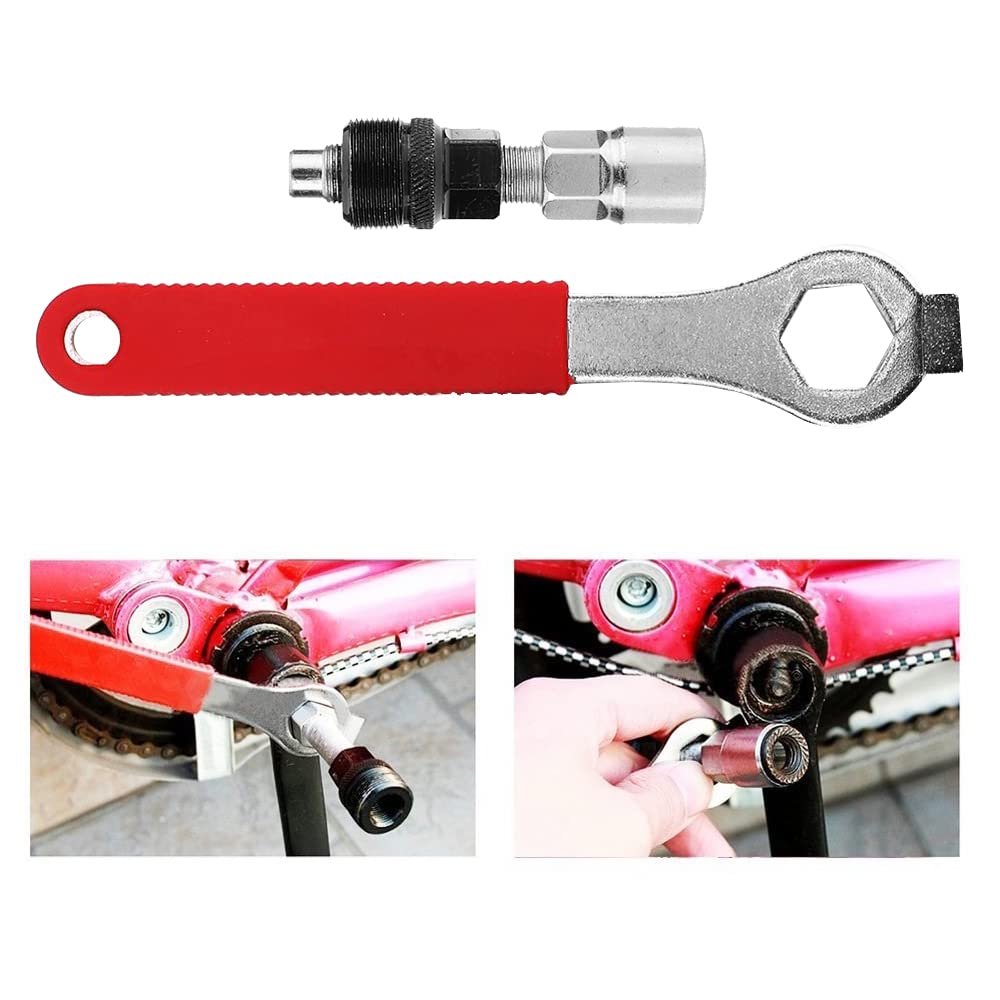 VOANZO Bicycle Crank Removal Tool kit Crankset Extractor with 16mm Wrench for Mountain Bike Folding Bikes -Black