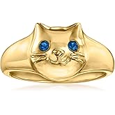 Ross-Simons London Blue Topaz Cat Ring in 18kt Gold Over Sterling