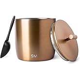 Simple Modern Vacuum Insulated Ice Bucket with Lid and Scoop | For Cocktail, Champagne, Wine, Beer, & Hosting | Stainless Steel 100oz Capacity for Large Parties | Rocks Collection | Metallic Gold