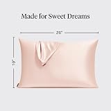Kitsch Satin Pillowcase with Zipper, Blush, Queen Size, Machine Washable view 4