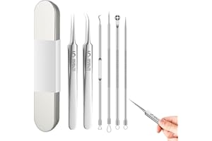 VANBOSY Acssart, Fecong Tweezers, Acssart Blackhead, Fecong Blackhead Remover, Acssart Stainless Steel Blackhead Remover, Stainless Steel Blackhead & Extractor Set, Gentle and Easy to Clean (6Pcs)