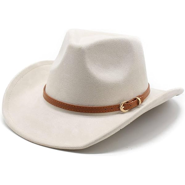 Amazon.com: Kalerona Beige Cowboy Hat - Shapeable Felt  display picture 1