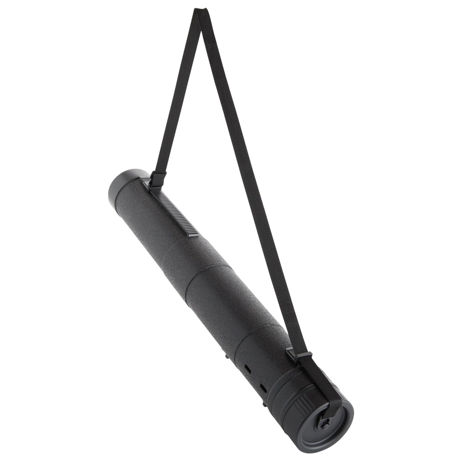 Juvale Extendable Poster Tube - Telescoping 30-49 in Poster Carrying Case - Adjustable Shoulder Strap Blueprint Tube - High-Capacity Art Storage - 5 in Diameter, Black