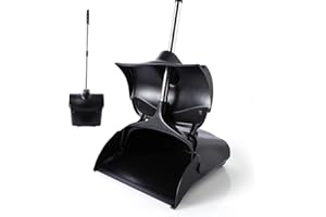 Yocada Commercial Dustpan with Wheels and Windproof Cover Indoor&Outdoor Commercial Dustpan for Courtyard Garage Kitchen Office Mall Lobby Sweep Dust Fallen Leaves Pet Hair Floor Rubbish