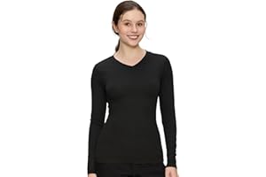 COZYFIT Women’s Underscrub Tee Comfort V-Neck Long Sleeve Undershirt with Soft & Easy Care Fabric