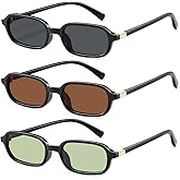 YMRFW Retro Rectangular Sunglasses for Women Narrow Trendy Small 90s Style Square Frame UV Protection Sun Glasses