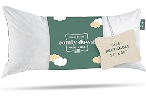 ComfyDown Decorative Throw Pillow Insert, Down and Feather Fill, 100% Cotton Cover, 233 Thread Count - Made in USA (14 X 36)