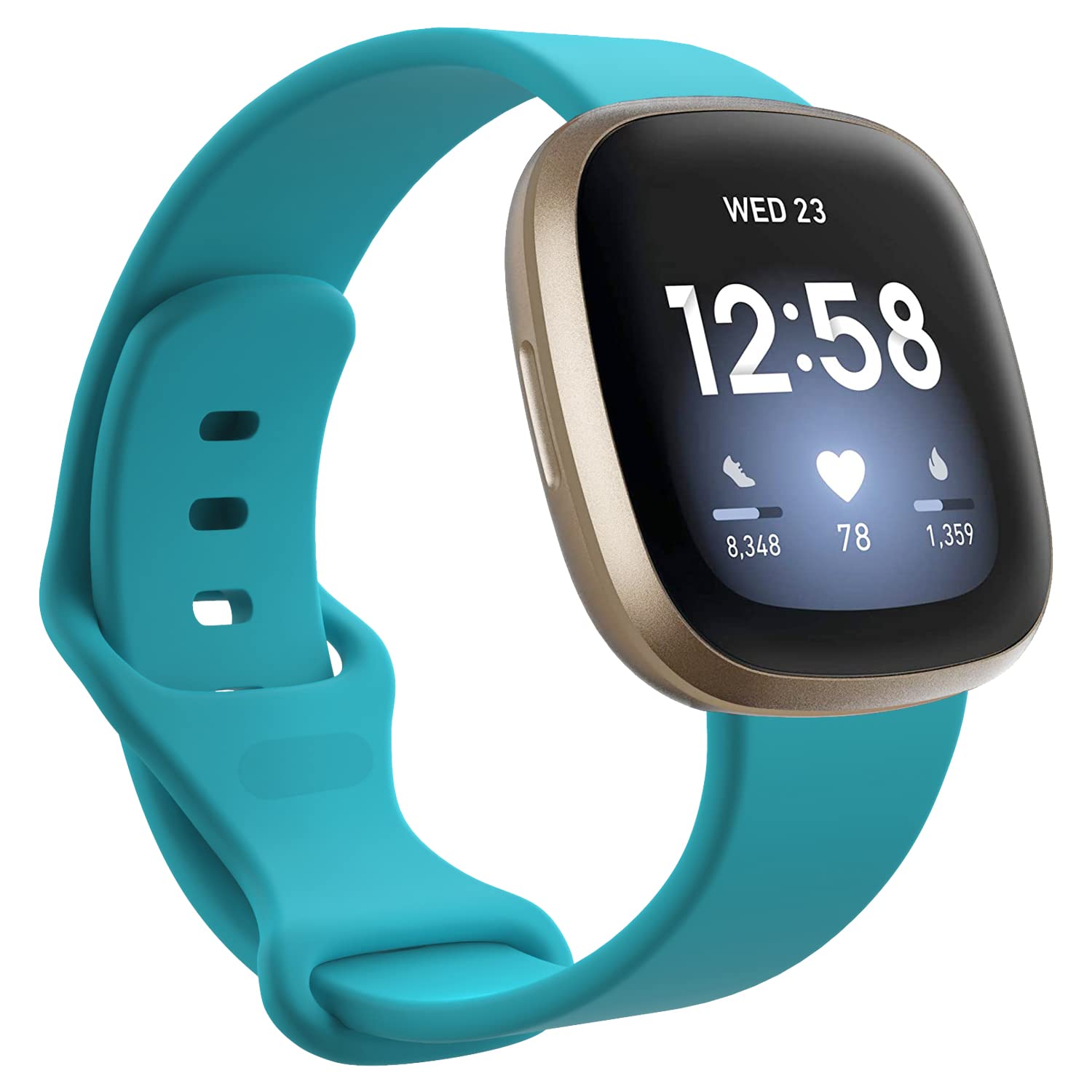 Cyan Straps Compatible with Fitbit Sense/Versa 3 Wristbands - Soft Silicone Replacement Watch Bands for Women & Men - UK, Accessories for Small Wrist Size
