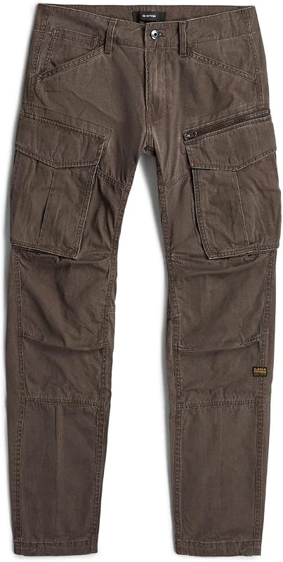 Calças Rovic Zip 3D regulares afiladas para homens, tamanho: 33/32, cor castanha