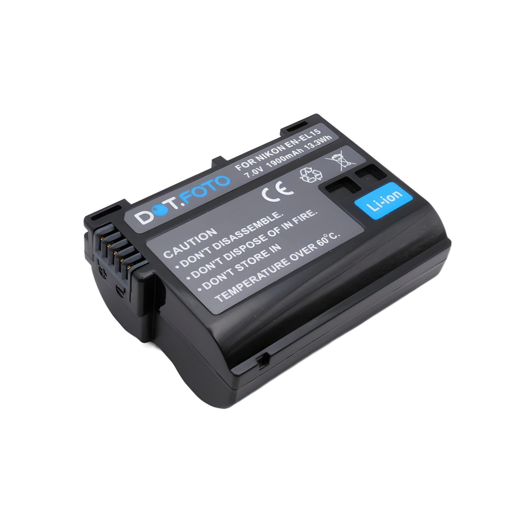Dot.Foto EN-EL15, EN-EL15b, EN-EL15c Premium 7.0v / 1900mAh Rechargeable Battery for Nikon D610, D750, D810, D800, D850, D880, D7100, D7200, D7000, D7500, Z6 II/III, Z7, Z8, Zf