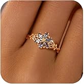 AIBELOPY Dainty Flower Cubic Zirconia Rings for Women 925 Sterling Silver Stackble Rings 14K Gold Plated Eternity Engagement Wedding Band Rings Snowflake Ring Bride Jewelry Mothers Day Easter Gifts