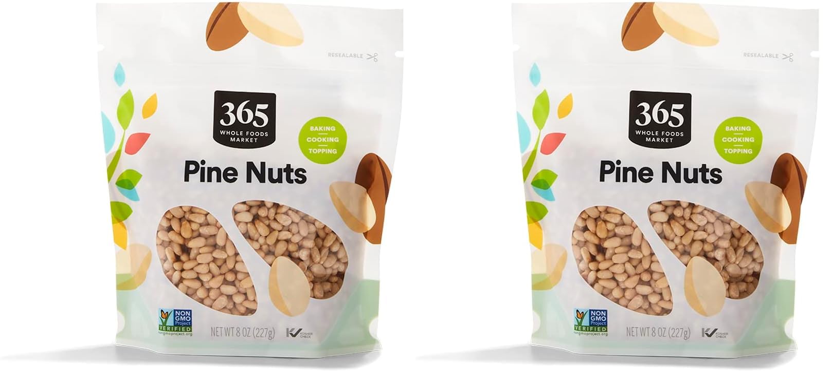 365 by Whole Foods Market, Unsalted Pine Nuts, 8 Ounce (Pack of 2) Image