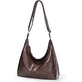 Slouchy Hobo Bags for Women Shoulder Handbag Leather Brown Purse Crossbody Handbag Daily Slouchy Tote Purses