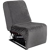 ULTICOR 7-Piece L Shape Sectional Recliner Sofa Covers, Velvet Stretch Reclining Couch Covers for Reclining L Shape Sofa, Thick, Soft, Washable (Dark Grey, 1 Additional seat)