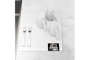 GORILLA GRIP 100% BPA-Free Silicone Dish Drying Mat for Kitchen Counter, Multiple Uses, Heat Resistant Dishwashing Mats, Quic