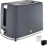 Swan Windsor 2 Slice Toaster Grey 7 Browning Levels Defrost Reheat Cancel