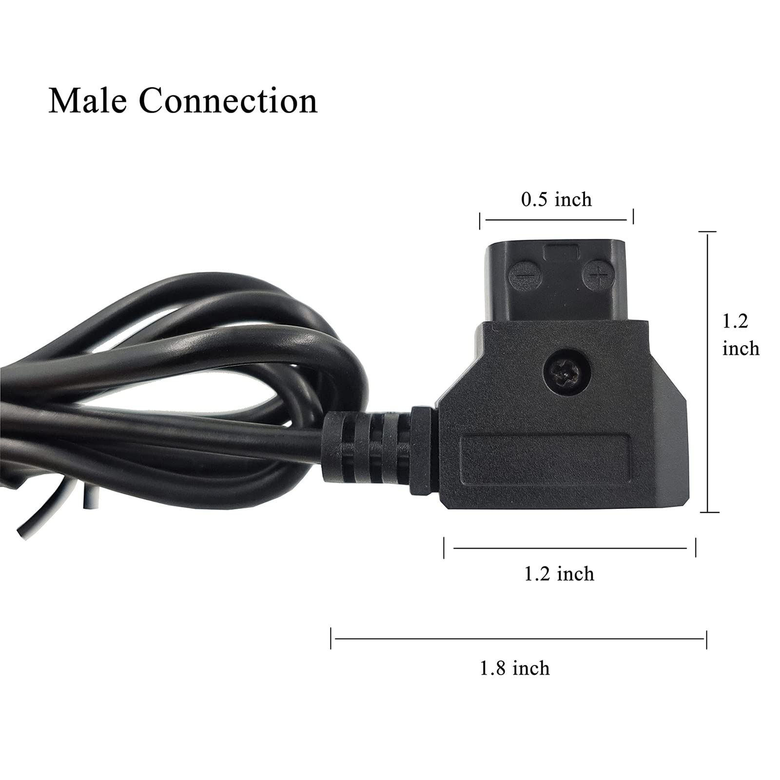 Topcine D-Tap to Locking DC 5.5x2.5mm Monitor Power Cable 12V Compatible for Sony PIX-E7 PIX-E5 Atomos Ninja V/Shogun, Ikan DJI Monitor, Hollyland Mars 400s Smallhd Indie 7 Aputure LED Lights and more