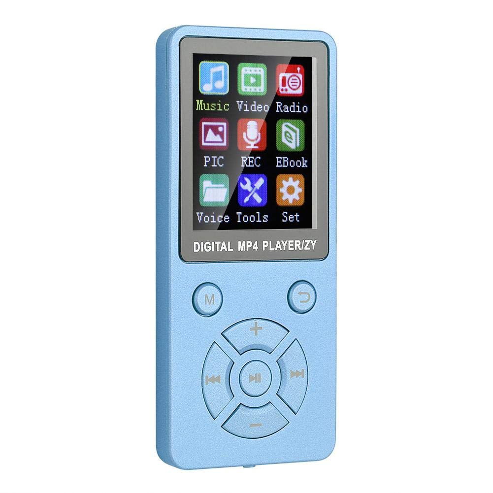Hakeeta MP3/MP4 Player with 1.8inches Screen and 8GB Memory Support Expand to 32GB SD Card, Portable Music Player support Bluetooth Connection, Radio,Recording,E-book Function etc(blue)
