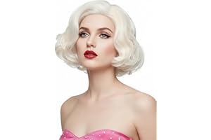 ZGXYZXMY Cream-Colored Short Curly Wig for Womens 1920s Retro Finger Wave Wig for Halloween Cosplay