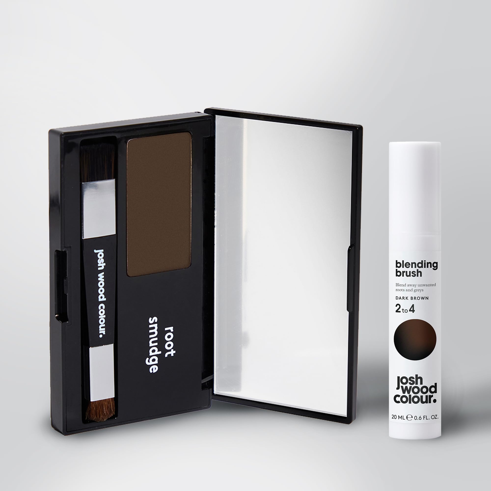 Josh Wood Colour (Brown)Root Touch Up Bundle-Ultimate Hair touch-up for Salon Results,Non-Dye, Temporary Grey Hair Coverage Blend away greys,Apply Root Smudge to Dry Hair & Blending Brush on Wet Hair