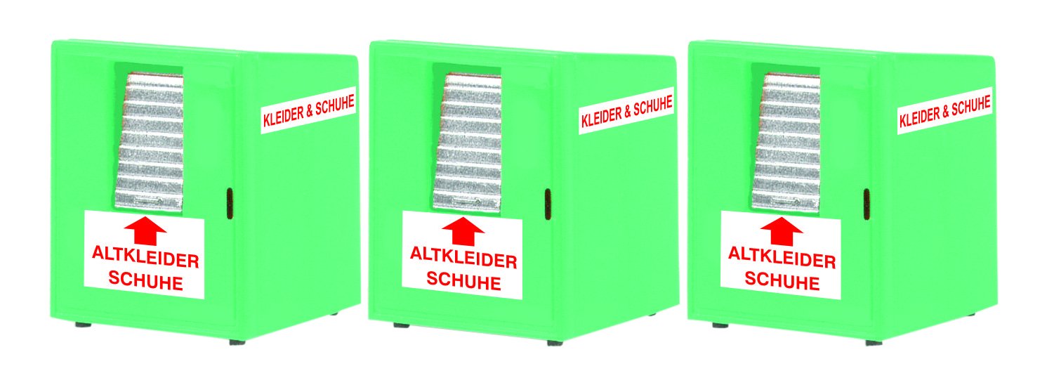 Rietze Old Clothes Container (3 Pieces) scale 1:87 H0