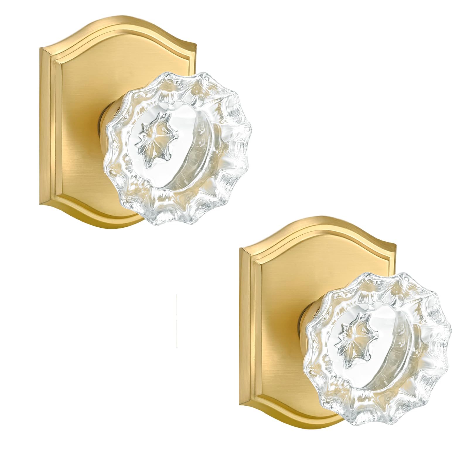 Photo 1 of Dllween Glass Dummy Door Knob Interior, Gold Crystal Dummy Door Knob for Bifold Closet Doors, Satin Brass 2 Pack