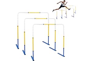 ZSHIGANMA Adjustable Height Hurdles Track and Field,Detachable Agility Speed Jumping Training Equipment for Kids,Youth and Adults,Indoor & Outdoor Use（3 Pack）