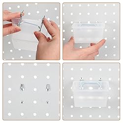 Yookeer 20 Pcs Pegboard Bins and Cups with Hooks