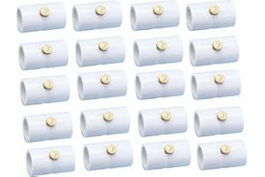 RUITN 1/2 Inch PVC Coupling with Brass Mist Nozzle For Misting Cooling System (Pack of 20)