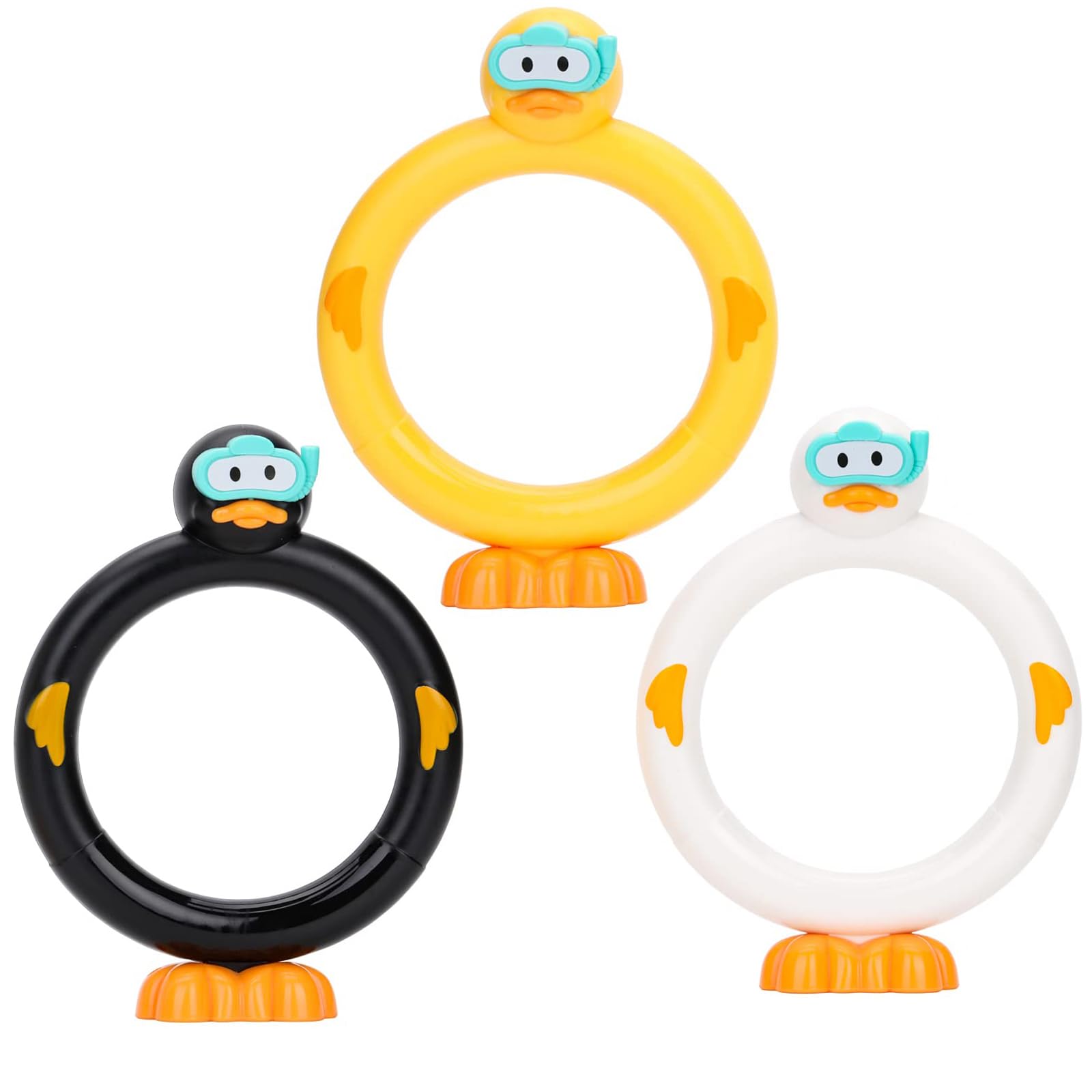 Xndryan Swimming Pool Toys Sinkies for Kids, 3PCS Diving Rings Swim Toys Underwater Training Diving Game Toys for Kids Summer Swimming Pool Party