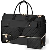 Wedama Weekender Bags for Women, Large Travel Duffel Bag with Shoe Compartment, Carry on Overnight Bag with Toiletry Makeup Bag, Gym Duffel Bag Travel Tote Bag for Travel Gym Camping Hospital, Black
