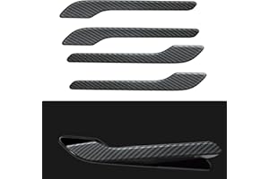 Femibon Door Handle Cover FIt for Tesla Model 3/Model y 2017-2025,Carbon Fiber Door Handle Wrap for Tesla Protection Accessories (Matt Carbon Fiber Pattern)
