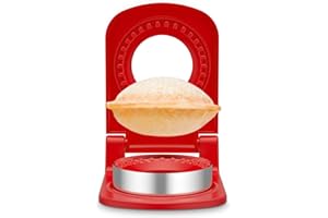DARSUN Metal Sandwich Cutters for Kids Lunch,Round Sandwich Cutter and Sealer,Peanut Butter Jelly Sandwich Cutter,Ideal for School Lunch Boxes and Bento Boxes Boys Girls(Round RED)