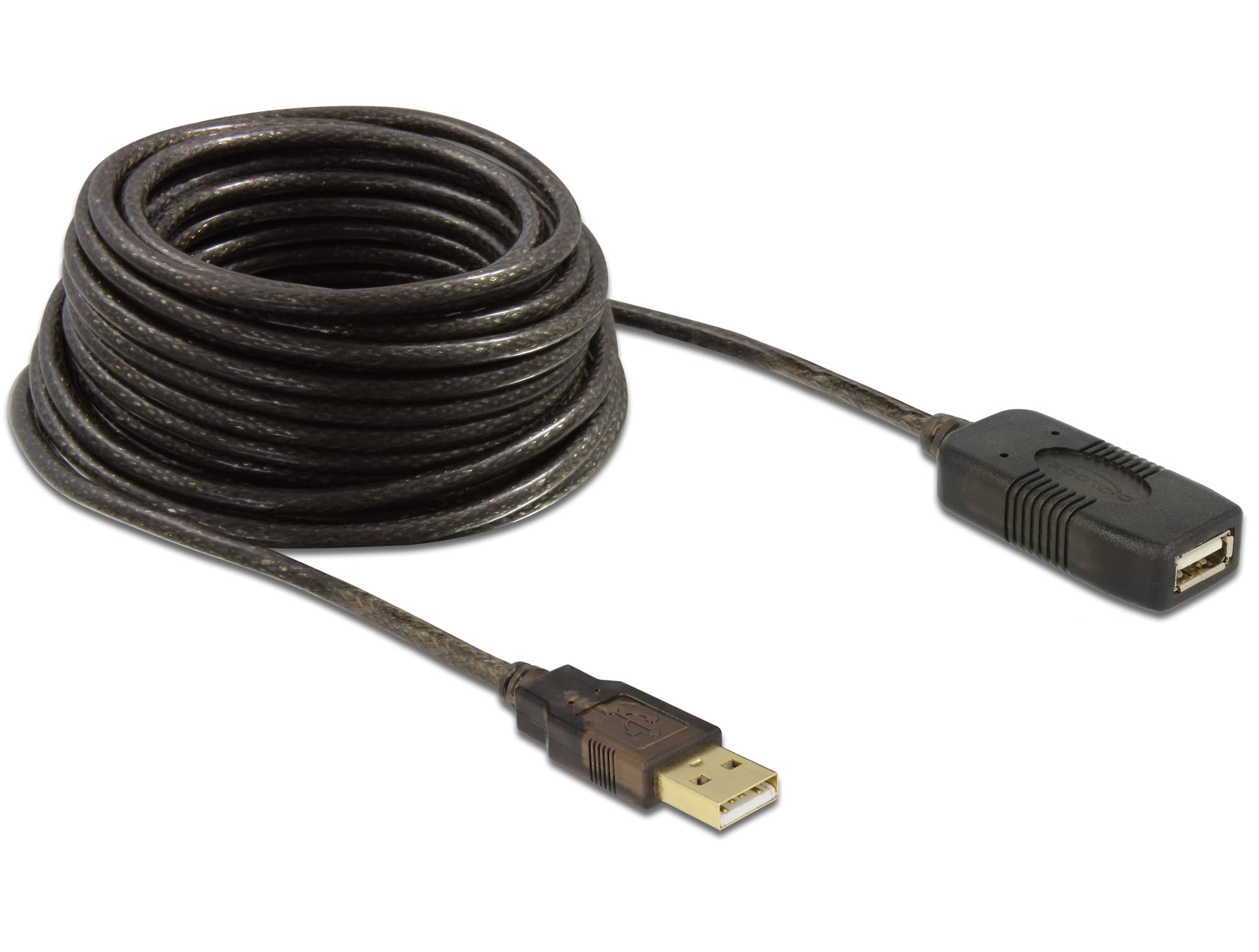 Delock KB000404 USB 2.0 Type-A Male to USB 2.0 Type-A Female Extension Cable, Black, 10 m